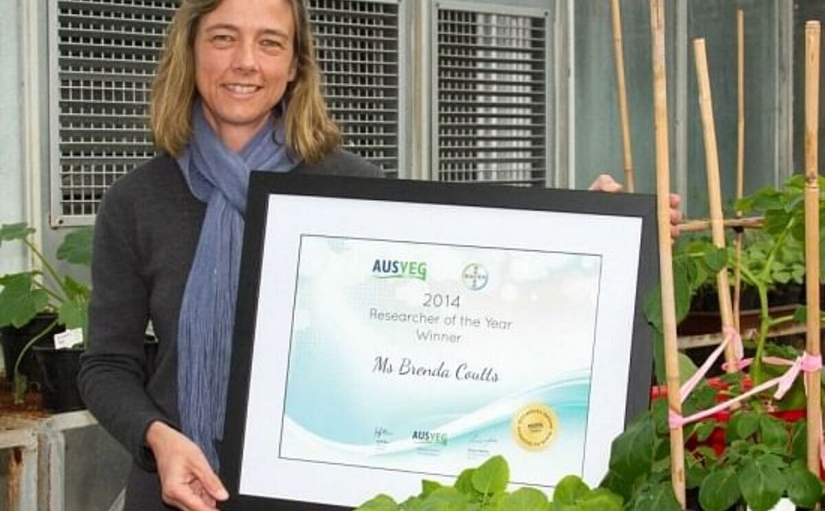Virologist Brenda Coutts has been named the 2014 AUSVEG Researcher of the Year Virologist Brenda Coutts has been named the 2014 AUSVEG Researcher of the Year