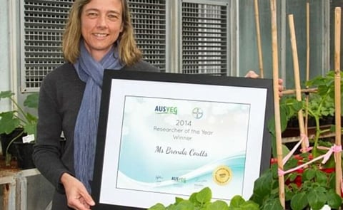 Virologist Brenda Coutts has been named the 2014 AUSVEG Researcher of the Year Virologist Brenda Coutts has been named the 2014 AUSVEG Researcher of the Year