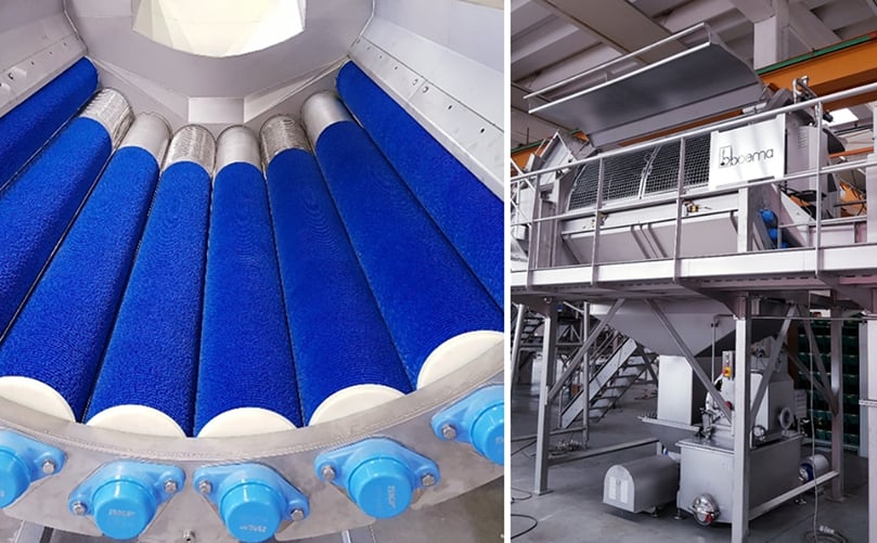FME Food Machinery Europe brush machine with dry brushing technology for peel removal, supporting reduced water consumption and improved hygienic design in the steam peeling process