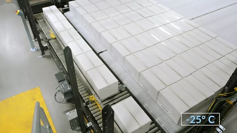 Buffer table with packs of frozen bakery