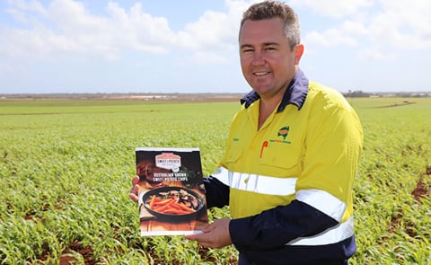 Damien Botha from Sweet Potatoes Australia, says the new Edgell Sweet Potato Fries are crunchy and spectacular.
Damien Botha from Sweet Potatoes Australia, says the new Edgell Sweet Potato Fries are crunchy and spectacular.
