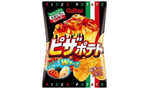 Calbee Pizza Potato Chips, one of three brands of potato chips that will resume sales in Japan as of today. Calbee Pizza Potato Chips, one of three brands of potato chips that will resume sales in Japan as of today.