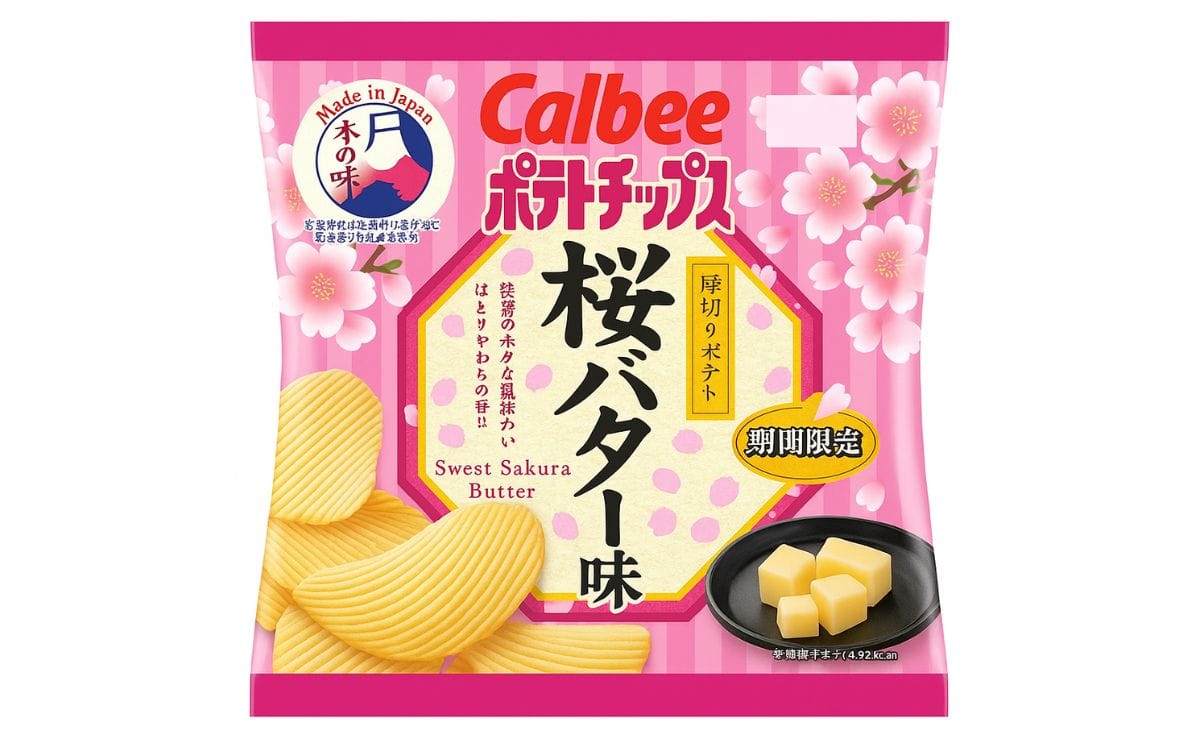 A taste of Spring in Japan: Sakura (Cherry-blossom) Butter flavored potato chips A taste of Spring in Japan: Sakura (Cherry-blossom) Butter flavored potato chips