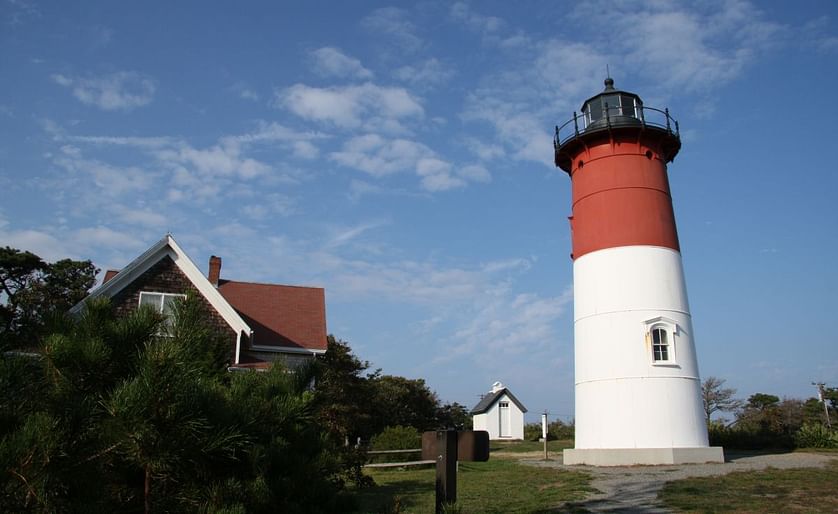 The actual Cape Cod lighthouse that is featured on the packaging of Cape Cod Chips