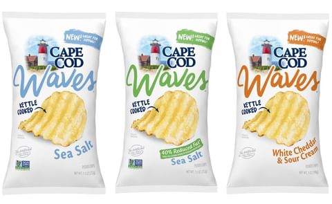 Cape Cod Waves™ are thick-sliced, wavy-cut potato chips, available in three flavors – Sea Salt, Reduced Fat Sea Salt and White Cheddar & Sour Cream Cape Cod Waves™ are thick-sliced, wavy-cut potato chips, available in three flavors – Sea Salt, Reduced Fat Sea Salt and White Cheddar & Sour Cream