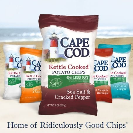 Cape Cod Kettle cooked potato chips with 40% less fat Cape Cod Kettle cooked potato chips with 40% less fat