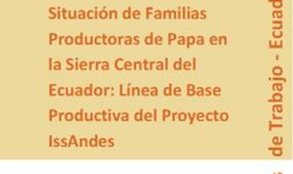  Carátula de informe sobre las familias productores de papa en Ecuador
