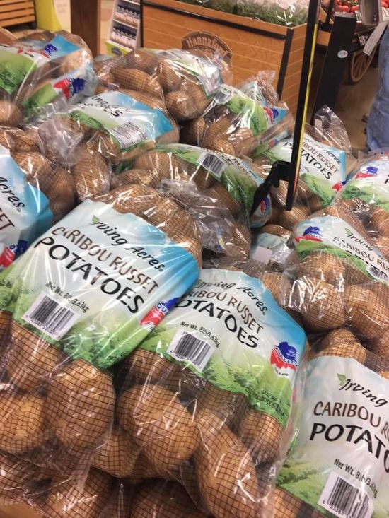 Caribou Russets in 8 pound bags (Courtesy: Maine Potato Board Caribou Russets in 8 pound bags (Courtesy: Maine Potato Board