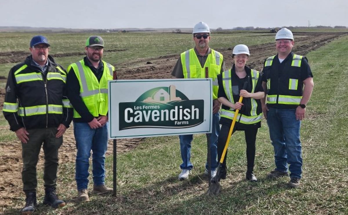 Groundbreaking begins at the Cavendish Farms potato storage site near Linton, North Dakota, where excavation is underway for a 200,000 cwt state-of-the-art facility supporting year-round supply to the Jamestown processing plant.