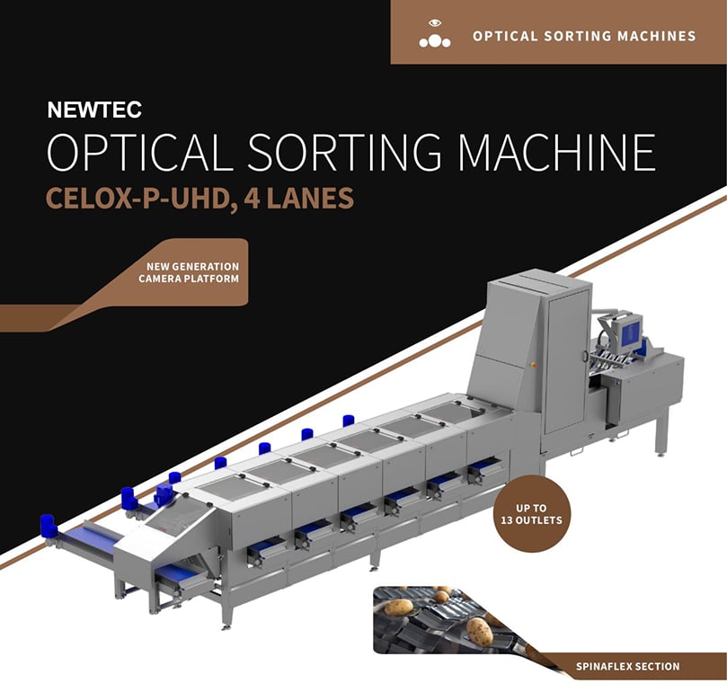 Newtec potato sorting, model Celox-P-UHD 4L Newtec potato sorting, model Celox-P-UHD 4L