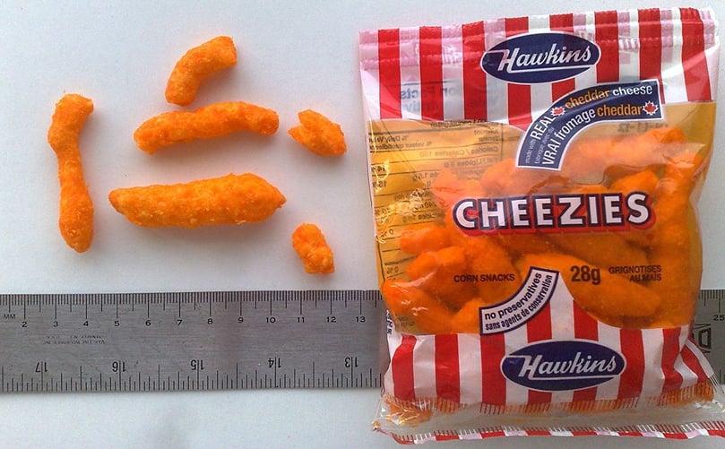 The WT Hawkins extruded corn snack with real cheddar cheese 'Cheezies'
(Courtesy: Wikipedia)