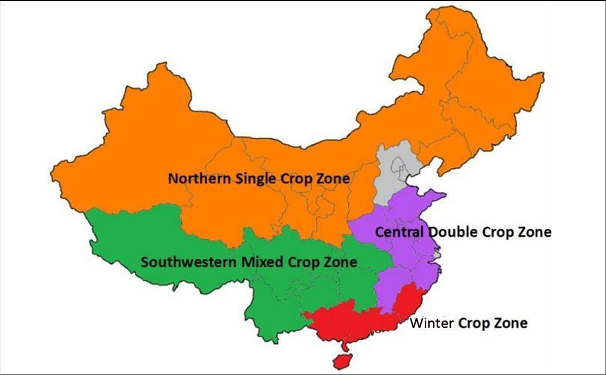 Map of China's Four Potato Growing Zones