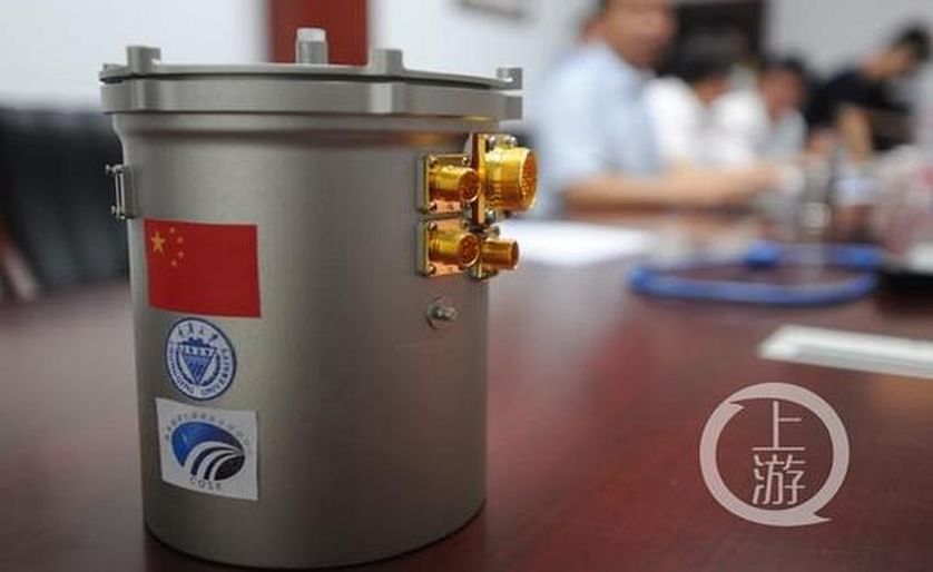 As part of their Lunar exploration in 2018, Chinese scientists will take this 18x16 cm cylinder to the surface of the moon and see if potato seeds can grow there in this containerized mini-ecosystem