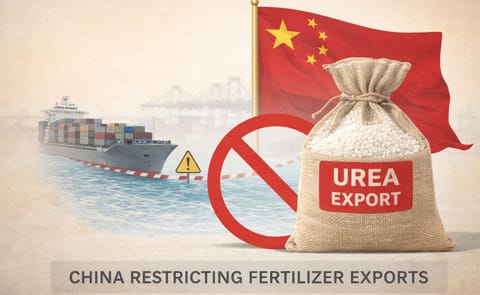 China tightens fertilizer export restrictions as supply disruptions in the Strait of Hormuz add pressure to global markets and raise concerns over availability and prices China tightens fertilizer export restrictions as supply disruptions in the Strait of Hormuz add pressure to global markets and raise concerns over availability and prices