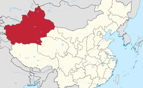 Xinjiang, an autonomous territory in northwest China, is a vast region of deserts and mountains. The region borders eight different countries, with Kazakhstan bordering in the North-west. Xinjiang, an autonomous territory in northwest China, is a vast region of deserts and mountains. The region borders eight different countries, with Kazakhstan bordering in the North-west.