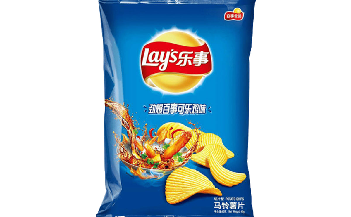 Lays launches Chicken Cola flavored potato chips in China Lays launches Chicken Cola flavored potato chips in China