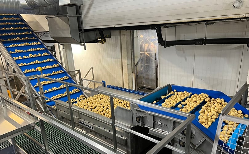 A closer look at the advanced potato processing system at Burgess Farms, featuring Haith’s innovative washing, drying, and sorting equipment, designed to optimize quality and sustainability. A closer look at the advanced potato processing system at Burgess Farms, featuring Haith’s innovative washing, drying, and sorting equipment, designed to optimize quality and sustainability.
