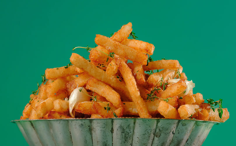 Coated French Fries with Crispy Starch-Based Coating Coated French Fries with Crispy Starch-Based Coating