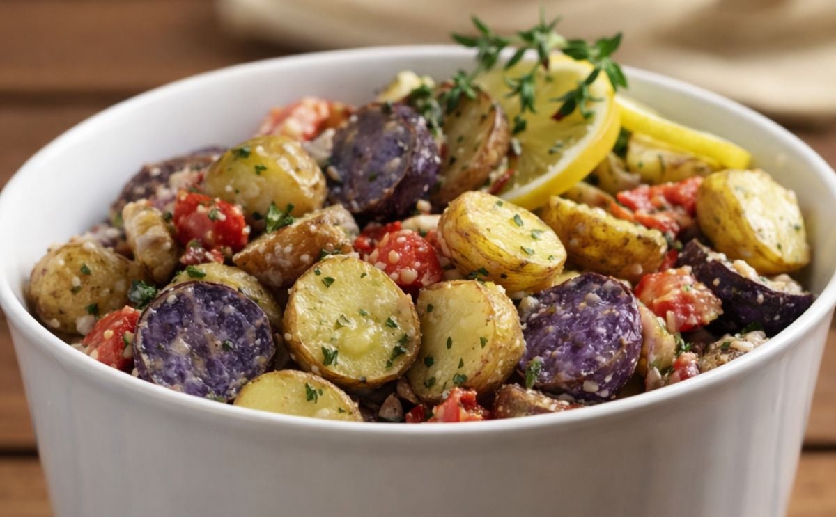 Colorful potato salad with fingerling potatoes Colorful potato salad with fingerling potatoes