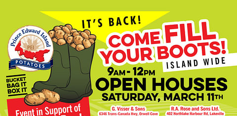 Island Farms Once Again Offer to "Fill Your Boots" with Free PEI Potatoes