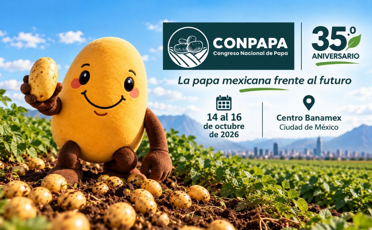 CONPAPA 2026 reunirá al sector de la papa de México del 14 al 16 de octubre en Ciudad de México, con un enfoque en innovación, productividad y competitividad. (Imagen generada con IA)