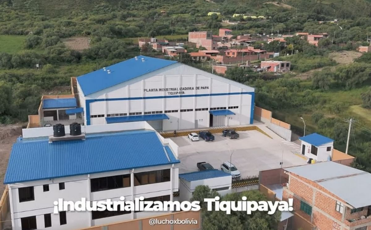 Construcción de la Planta Procesadora de Papa en Cochabamba alcanza el 90% de avance Construcción de la Planta Procesadora de Papa en Cochabamba alcanza el 90% de avance