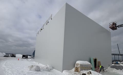Construction progresses on Folkland Foods’ new drive-in freezer, a major cold-storage expansion scheduled for completion in January 2026 to support on-site frozen product storage and future growth. Construction progresses on Folkland Foods’ new drive-in freezer, a major cold-storage expansion scheduled for completion in January 2026 to support on-site frozen product storage and future growth.