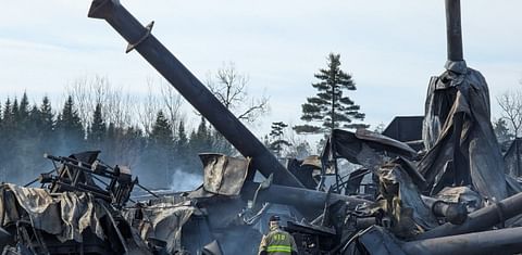 The Covered Bridge Potato Chips plant is totally destroyed by fire