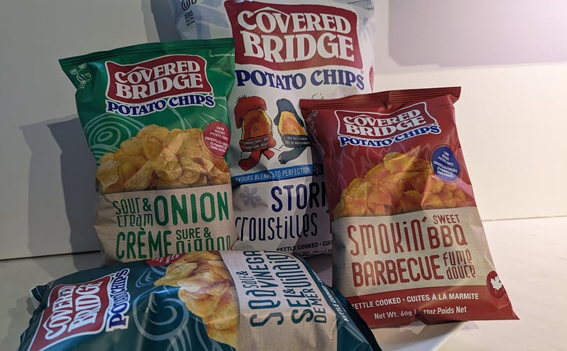 Covered Bridge Potato Chips have become collectors items after the destruction of the plant. Everyone is stocking up, here PotatoPro's private stash. Note the Storm Chips: that's how we get through times without electrical power. Covered Bridge Potato Chips have become collectors items after the destruction of the plant. Everyone is stocking up, here PotatoPro's private stash. Note the Storm Chips: that's how we get through times without electrical power.