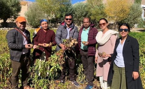 Tribal farmers of Leh district adopting ICAR-CPRI-improved potato varieties Tribal farmers of Leh district adopting ICAR-CPRI-improved potato varieties