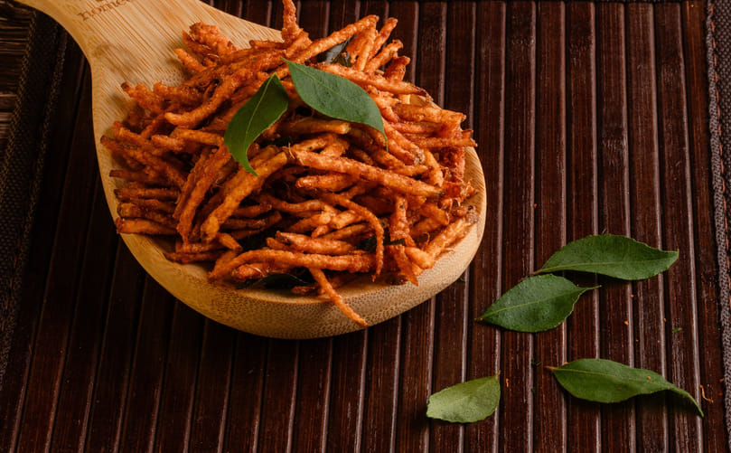 Freshly Fried Golden Potato Sticks with Crisp Texture