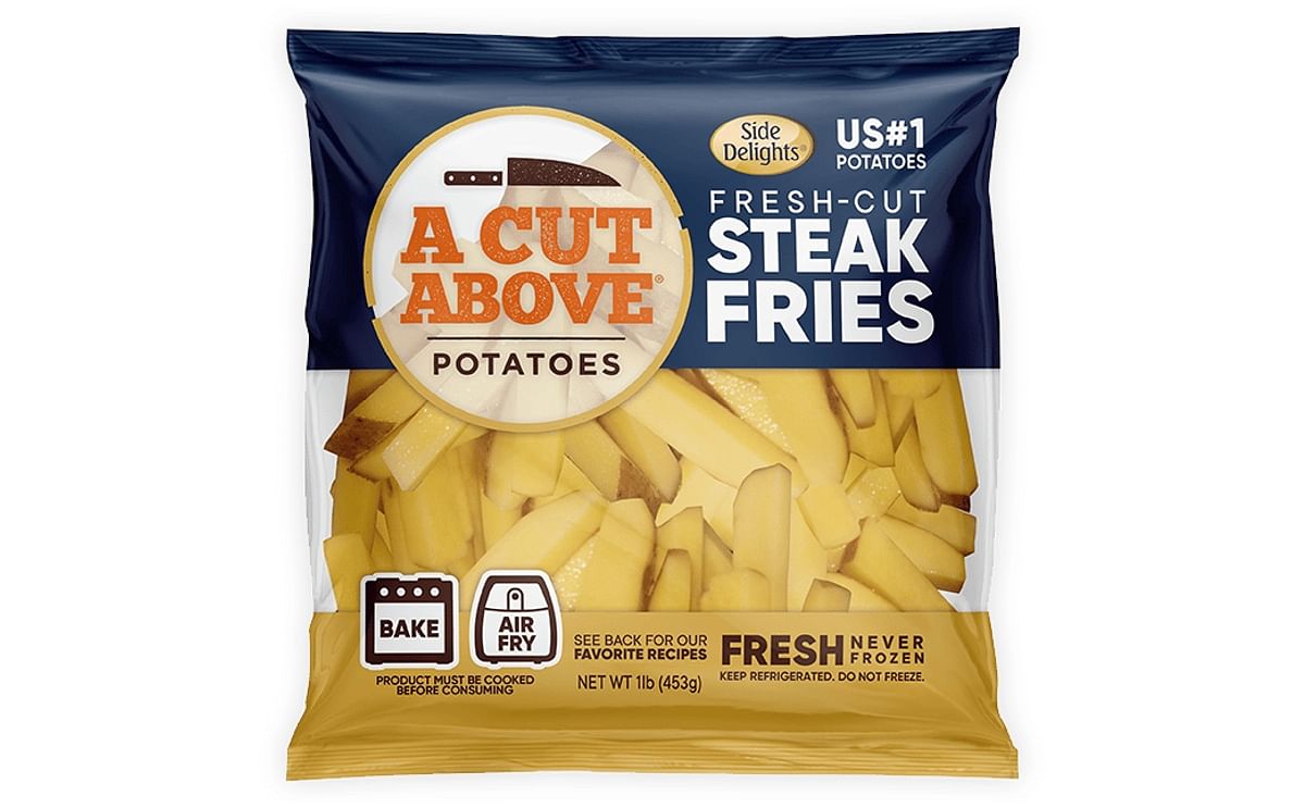 Say 'good-bye' to scrubbing, peeling, and cutting fresh potatoes! A Cut Above potatoes are FRESH, never frozen, pre-cut potatoes Say 'good-bye' to scrubbing, peeling, and cutting fresh potatoes! A Cut Above potatoes are FRESH, never frozen, pre-cut potatoes
