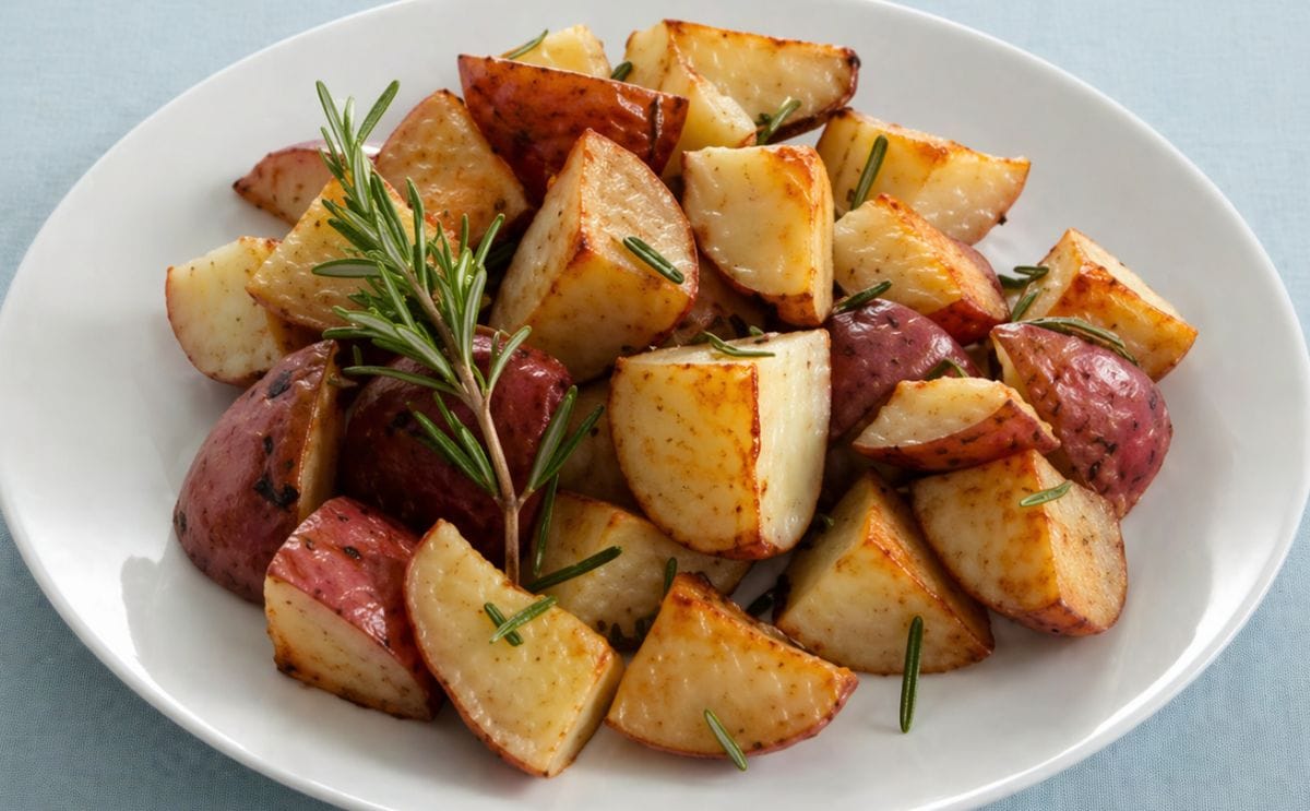 Cut red potatoes Cut red potatoes