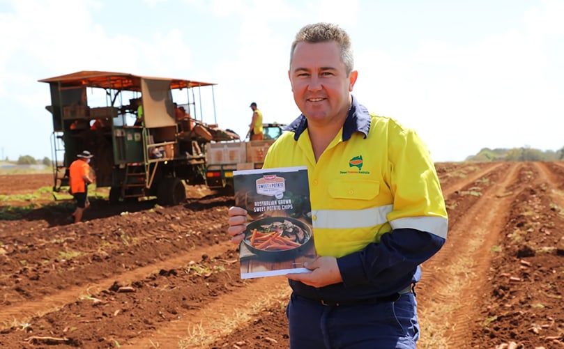 Damien Botha from Sweet Potatoes Australia in one of the Bundaberg fields during harvest. Damien Botha from Sweet Potatoes Australia in one of the Bundaberg fields during harvest.
