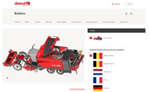 Dewulf Machinery Configurator Dewulf Machinery Configurator