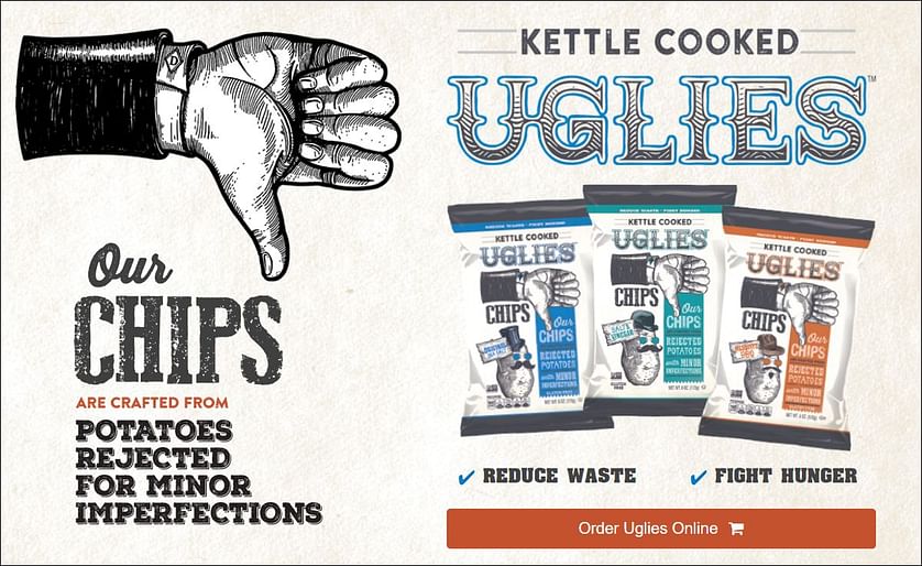 Uglies are ketttle cooked potato chips crafted by Dieffenbach from potatoes rejected for minor imperfections. This has saved more than 350,000 lbs of potatoes from going to waste since the launch a year ago.