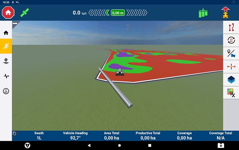 Display of drone camera map in cab of a sprayer Display of drone camera map in cab of a sprayer