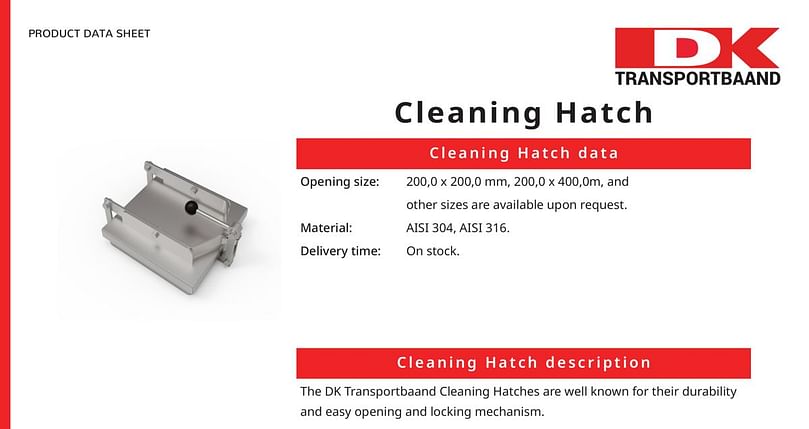 DK Transportbaand - Cleaning Hatches Data Sheet