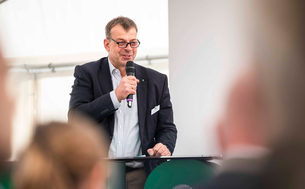 DLG President Hubertus Paetow addresses participants at the opening of PotatoEurope and SugarBeet Expo 2026 in Springe, Germany.