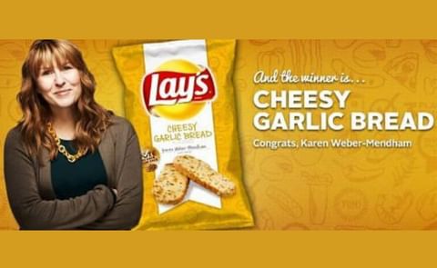 Lay's potato chips announced Cheesy Garlic Bread flavored potato chips - submitted by Karen Weber-Mendham - as the winner of its 'Do Us A Flavor' contest. Lay's potato chips announced Cheesy Garlic Bread flavored potato chips - submitted by Karen Weber-Mendham - as the winner of its 'Do Us A Flavor' contest.