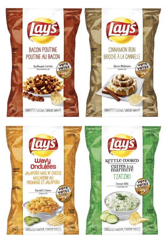 2014 Lay's Do Us a Flavour finalist flavours. Canada decides the winning flavour, voting until Oct. 15 (CNW Group/PepsiCo Canada)