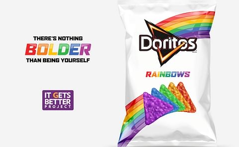 Doritos Rainbow Chips, a new, limited-edition product to celebrate and support the lesbian, gay, bisexual and transgender (LGBT) community in the boldest, most colorful way possible. Doritos Rainbow Chips, a new, limited-edition product to celebrate and support the lesbian, gay, bisexual and transgender (LGBT) community in the boldest, most colorful way possible.