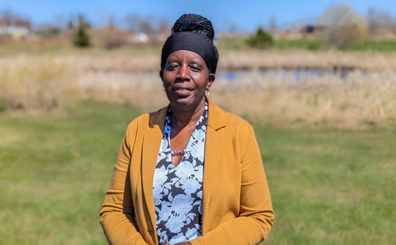 Research scientist Judith Nyiraneza says the next step is to convince farmers to leave cover crops in the field for multiple years, for even more benefits. Courtesy: CBC Research scientist Judith Nyiraneza says the next step is to convince farmers to leave cover crops in the field for multiple years, for even more benefits. Courtesy: CBC
