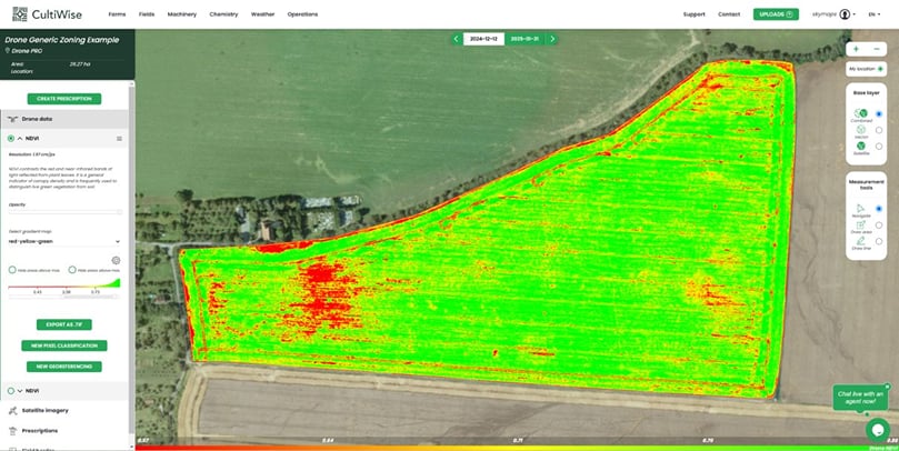 Drone image provides more details of the field compared to satellite image smaller Drone image provides more details of the field compared to satellite image smaller