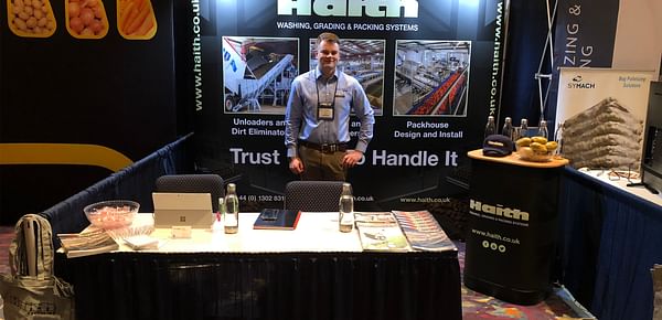 Duane Hill, managing director at Haith in their booth at Potato Expo 2020