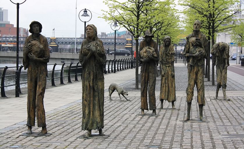 Memorial in Dublin, Ireland commemorating the potato famine of the 1840's caused by Phytophthora infestans