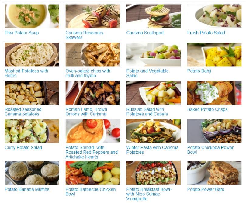 Carisma Potato Recipes (including the Potato Power bars shown in the top image)