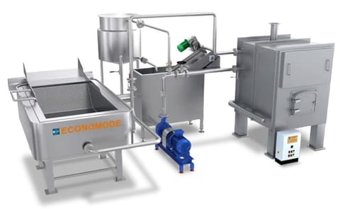 Economode Rectangular Fryer Big Size with Continuous Filter for Potato Chips Economode Rectangular Fryer Big Size with Continuous Filter for Potato Chips