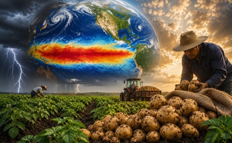 The global potato industry is closely monitoring the development of El Niño, which NOAA expects to strengthen during the second half of 2026.