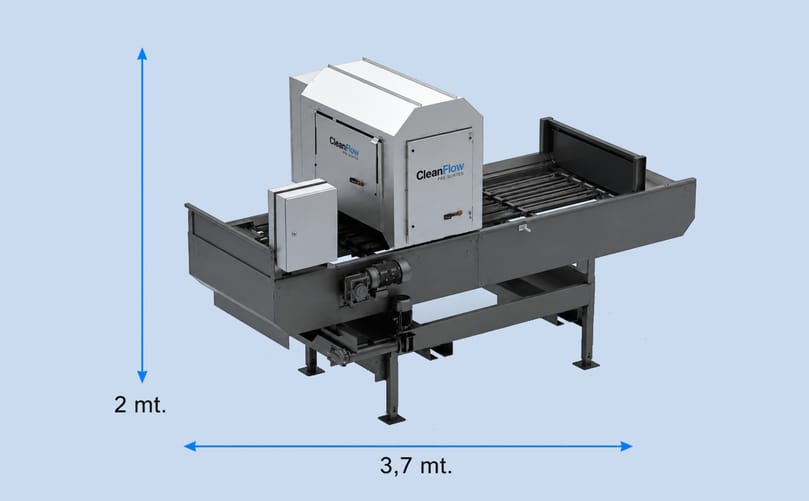 The Ellips CleanFlow Pre-Sorter features a compact design for integration at the front of potato and onion handling lines, removing stones, clods and defects before they reach storage or grading equipment